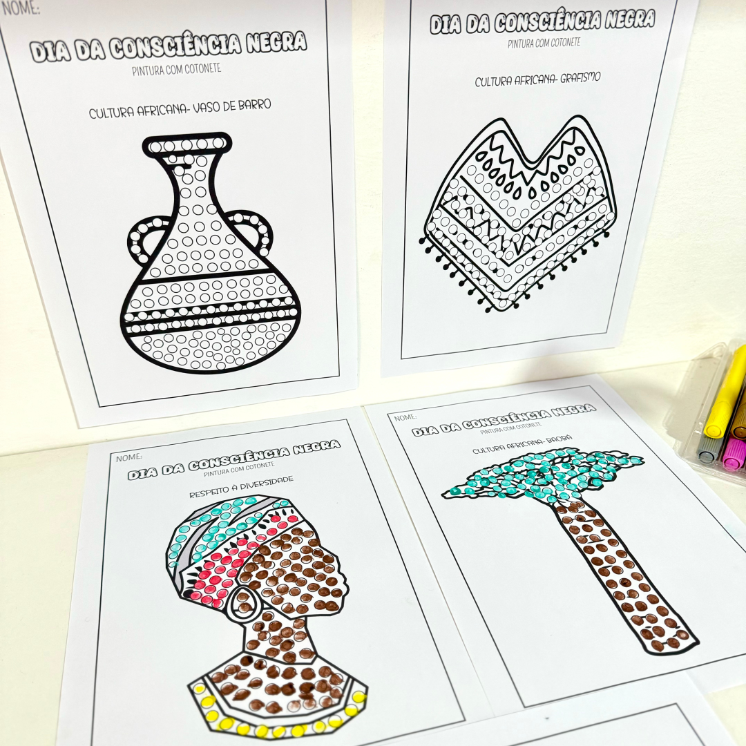 Pintura Cotonete Consciência Negra
